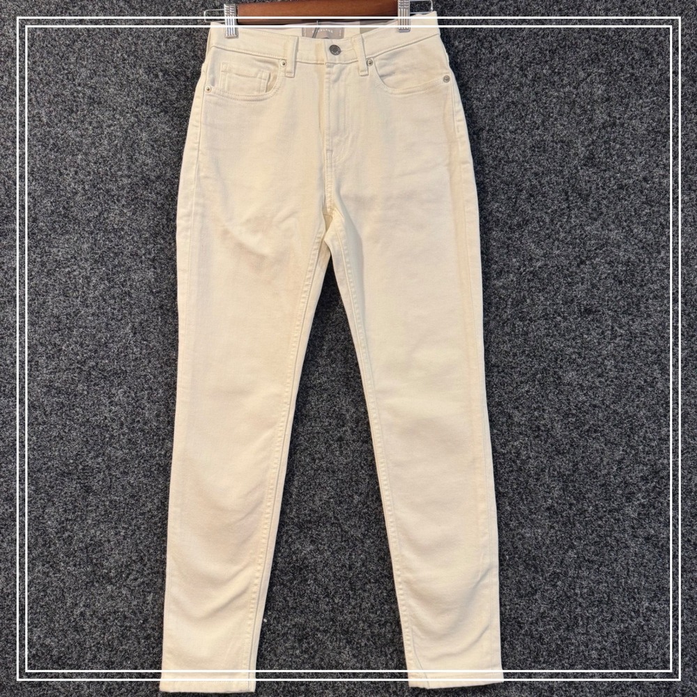 Everlane The High Rise Skinny Jean Ankle Women Cream Size 25 NWT - Picture 1 of 9